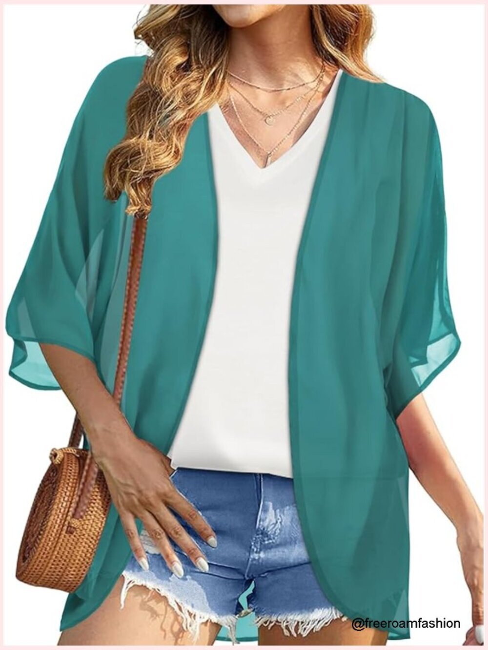 Chiffon Kimono Beach Cover Up Cardigan Loose Summer Tops